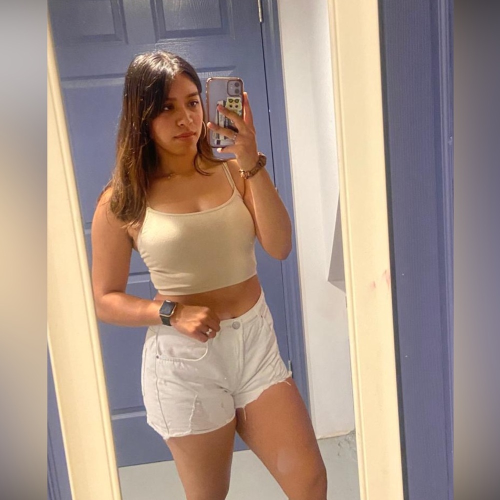 Medium casual beige tank top